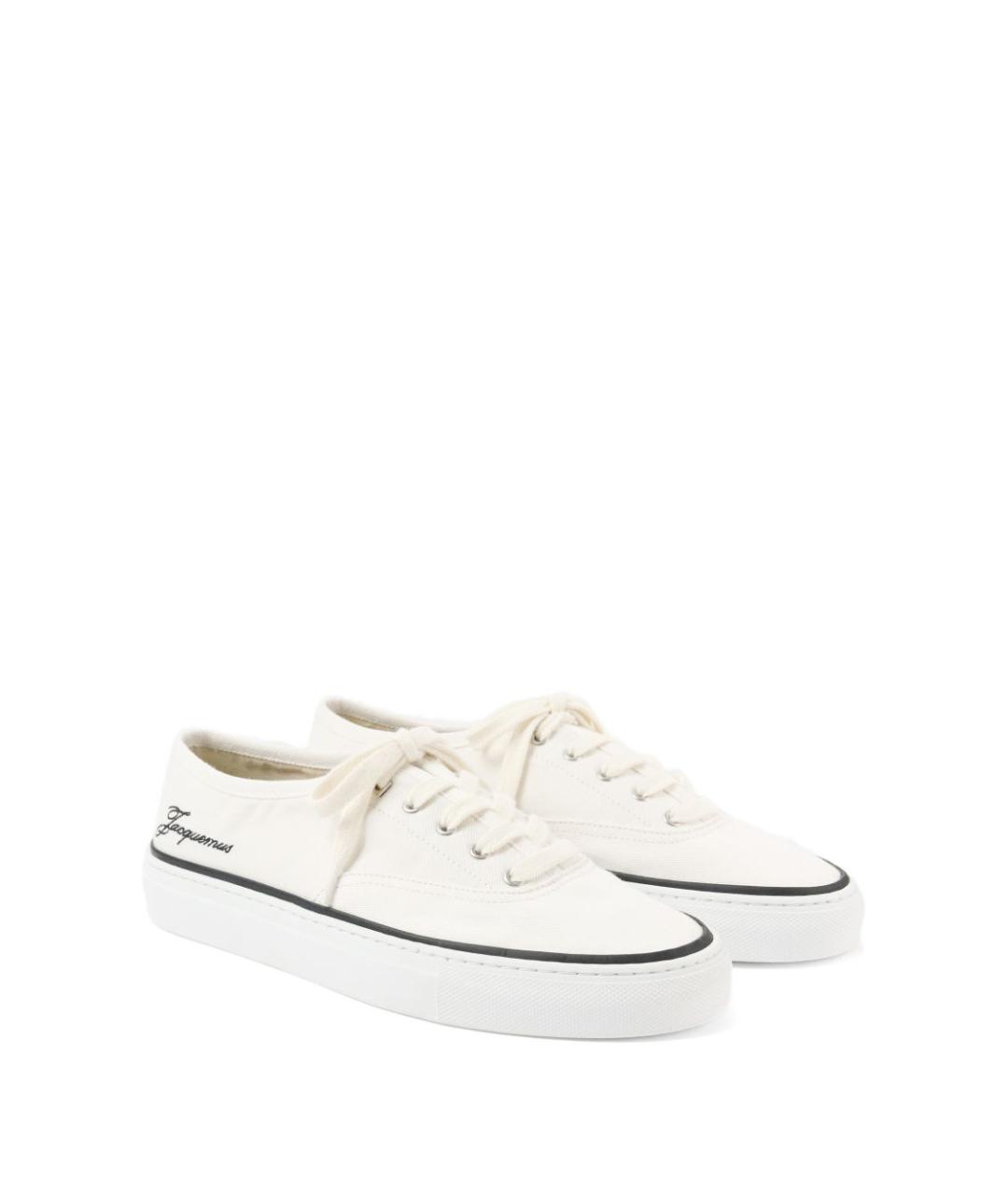 JACQUEMUS Белые текстильные низкие кроссовки / кеды, фото 2