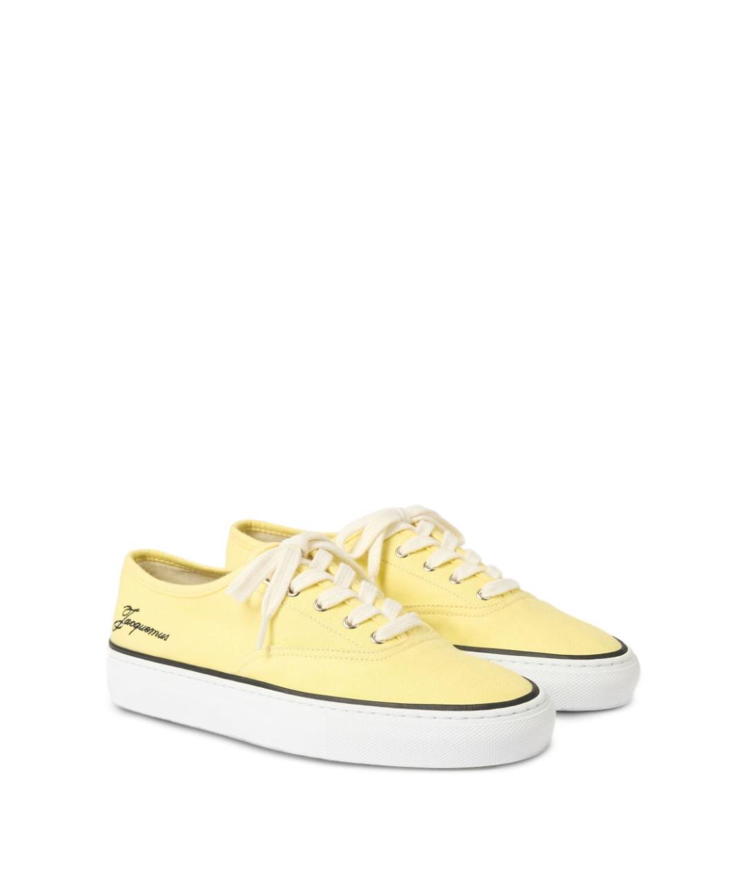 JACQUEMUS Желтые текстильные низкие кроссовки / кеды, фото 2