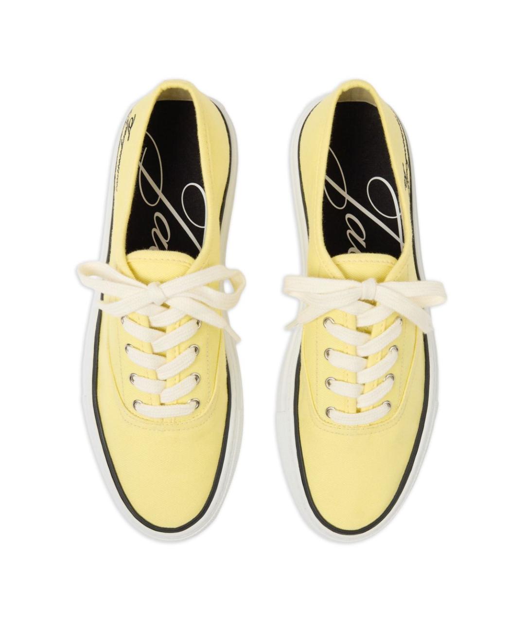 JACQUEMUS Желтые текстильные низкие кроссовки / кеды, фото 3