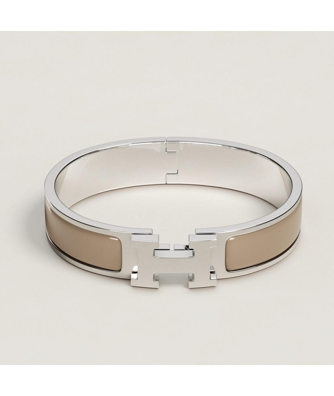 HERMES Серебрянный металлический браслет, фото 3