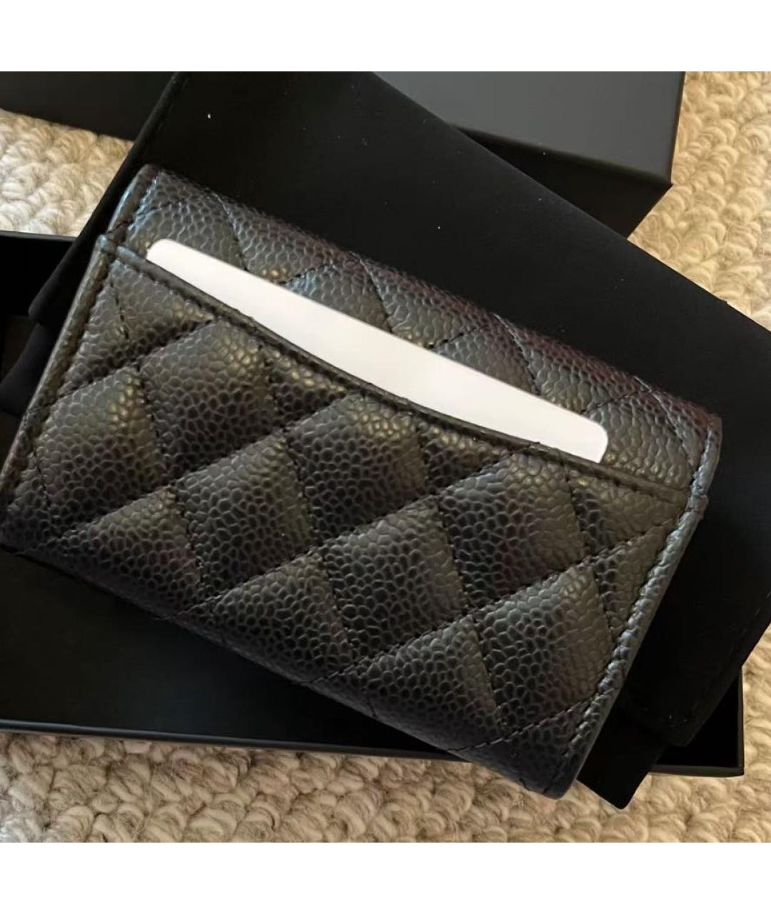 CHANEL Черный кожаный кошелек, фото 8