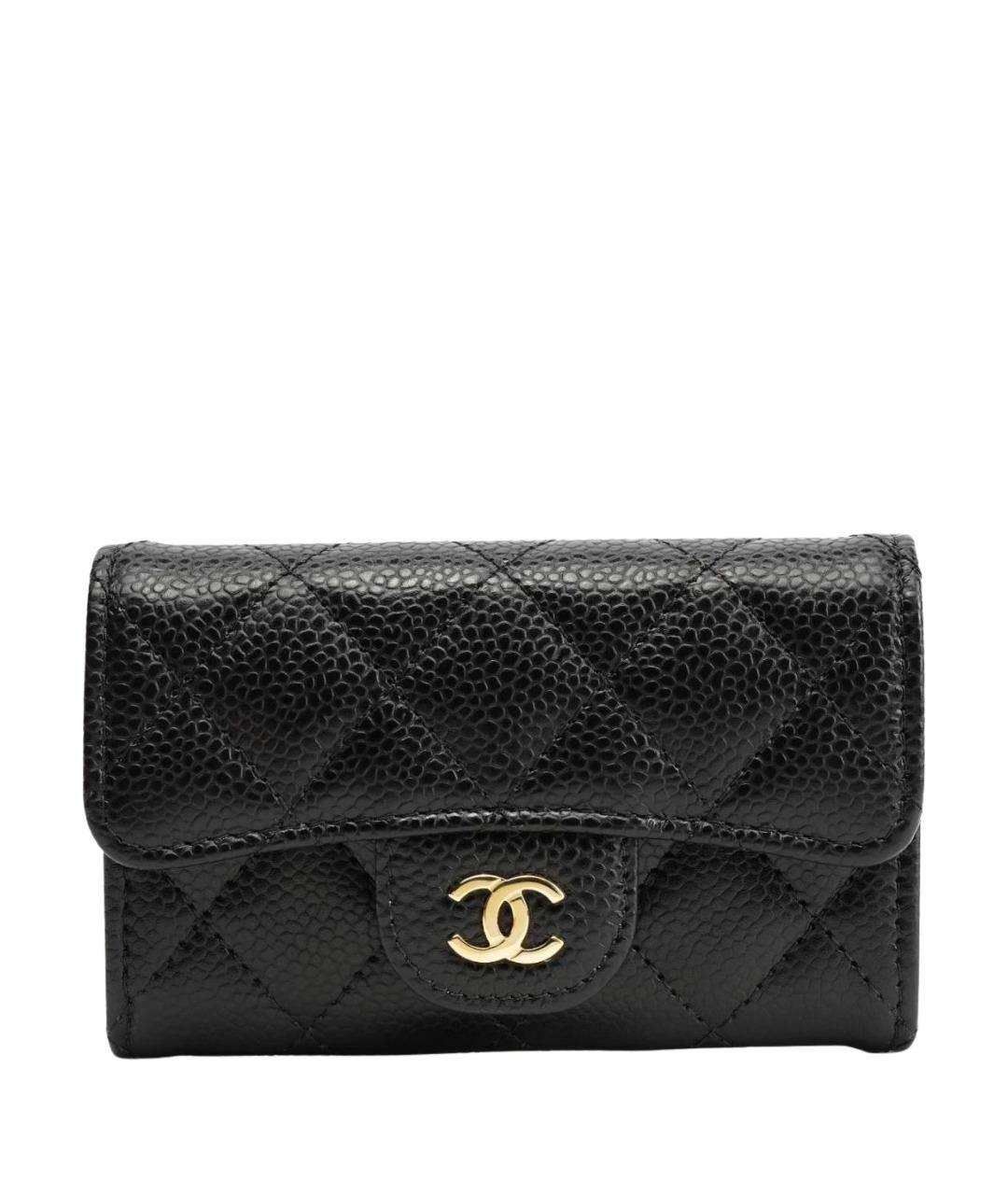CHANEL Черный кожаный кошелек, фото 1