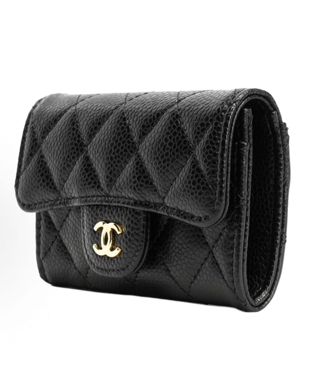 CHANEL Черный кожаный кошелек, фото 2