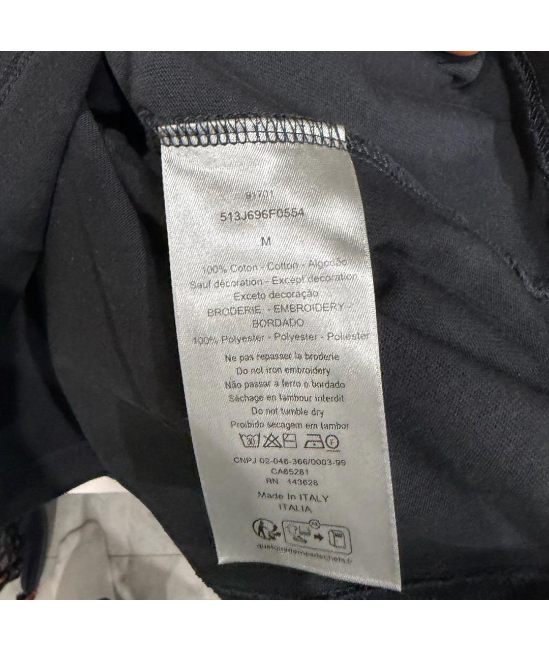 CHRISTIAN DIOR Черная хлопковая футболка, фото 4