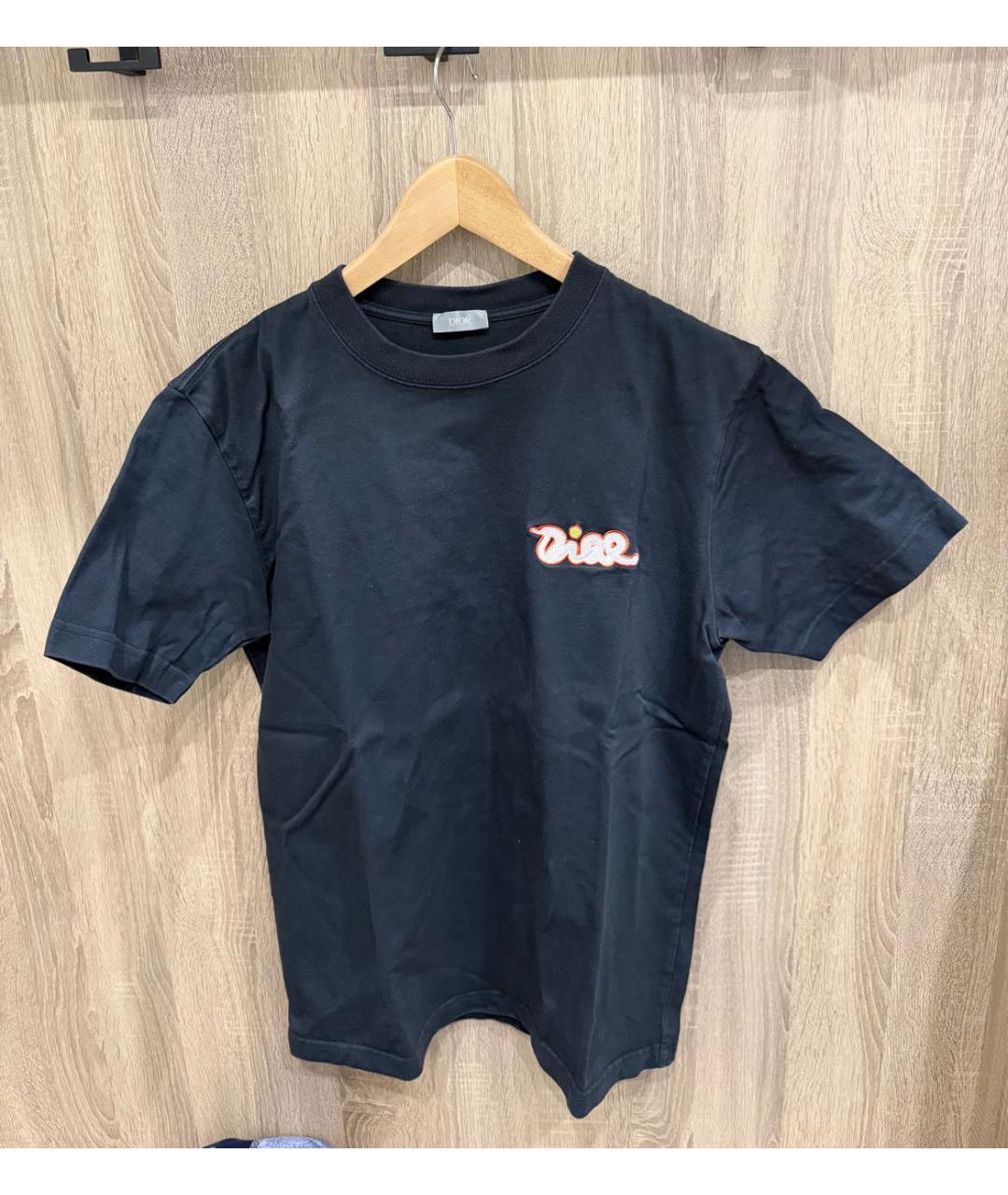 CHRISTIAN DIOR Черная хлопковая футболка, фото 5