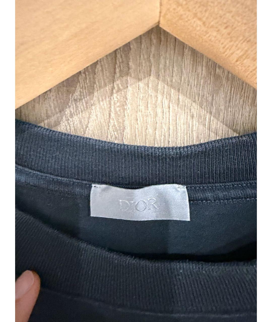 CHRISTIAN DIOR Черная хлопковая футболка, фото 3