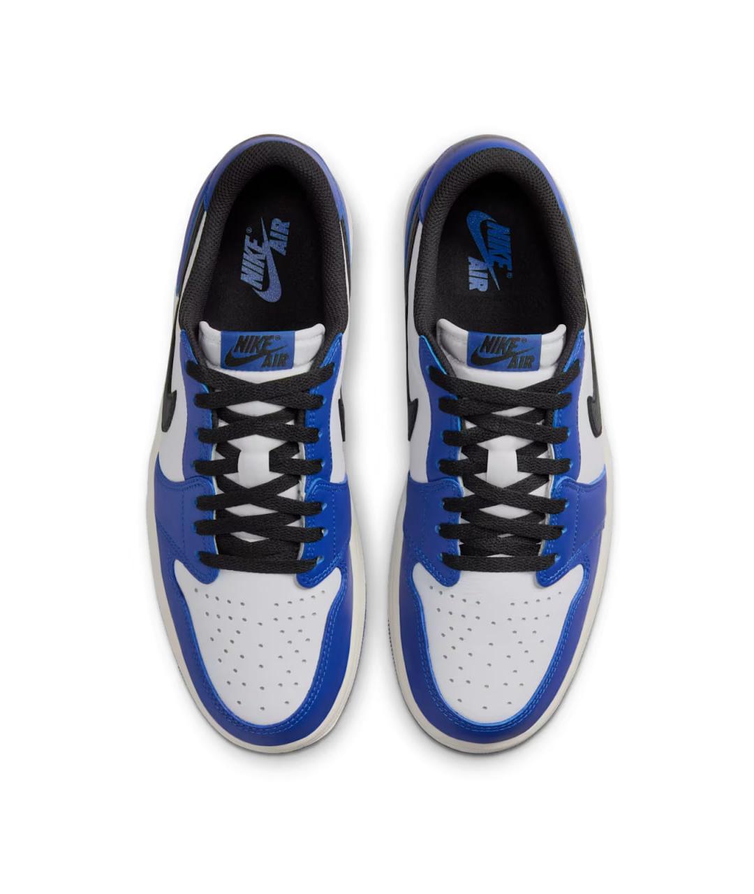 JORDAN Синие кожаные низкие кроссовки / кеды, фото 5