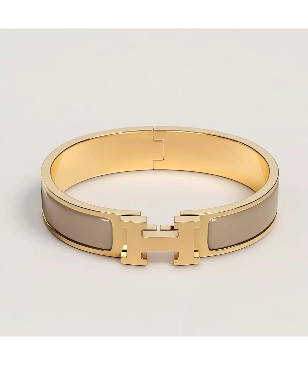 HERMES Золотой металлический браслет, фото 3