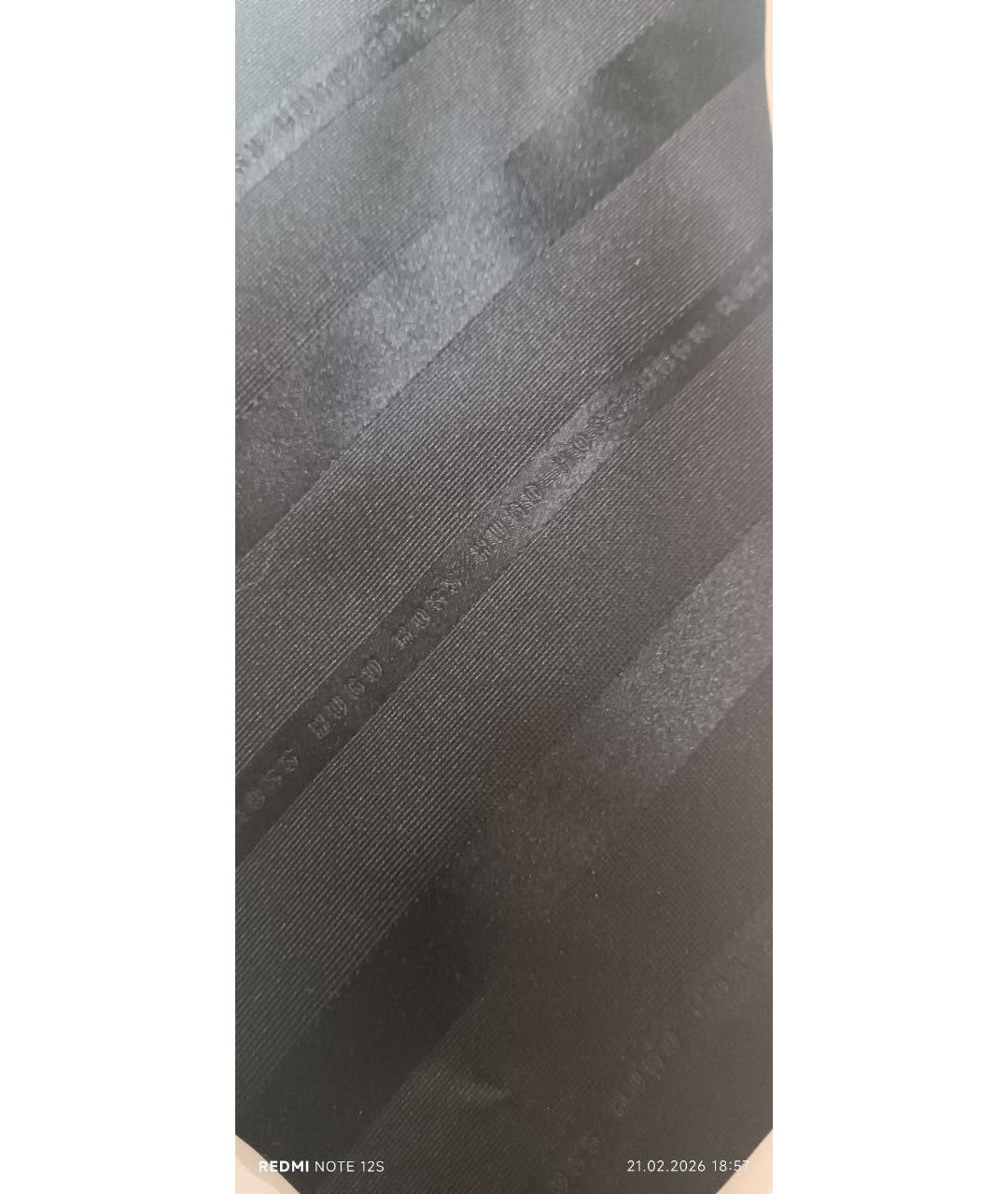 HUGO BOSS Черный шелковый галстук, фото 4