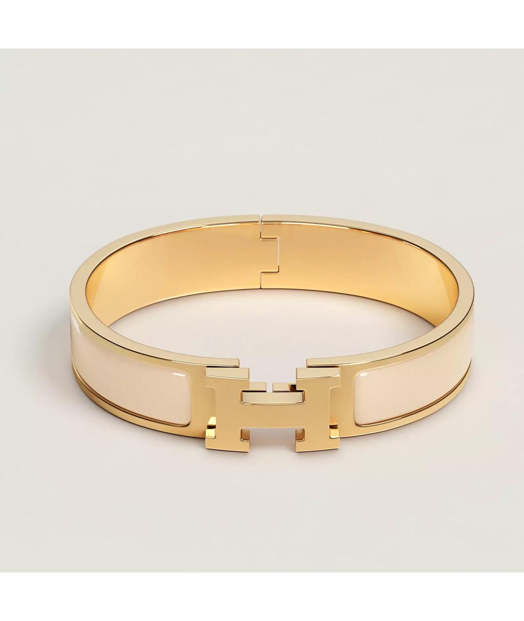 HERMES Бежевый металлический браслет, фото 3