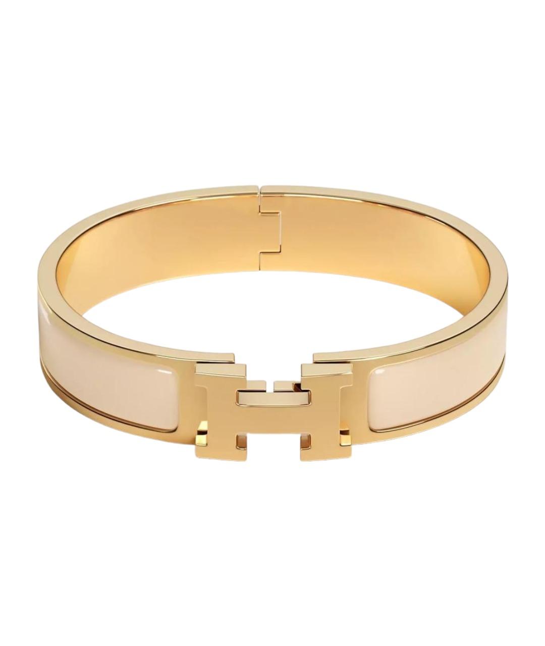 HERMES Бежевый металлический браслет, фото 1