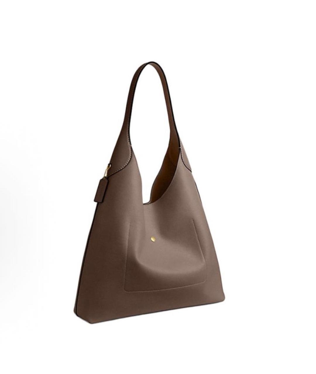 COACH Бежевая кожаная сумка через плечо, фото 3