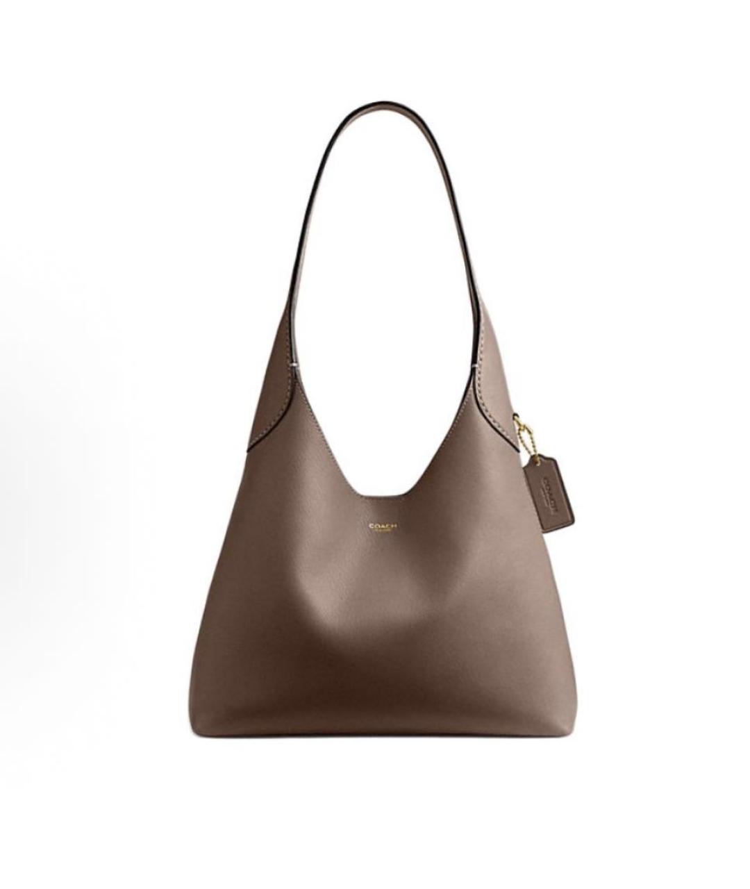 COACH Бежевая кожаная сумка через плечо, фото 9