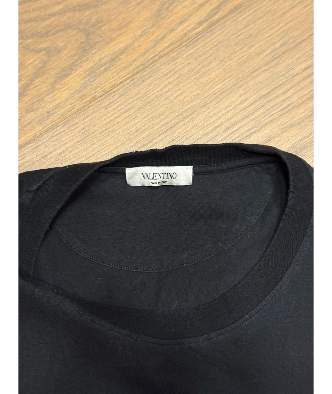 VALENTINO Черная хлопковая футболка, фото 4