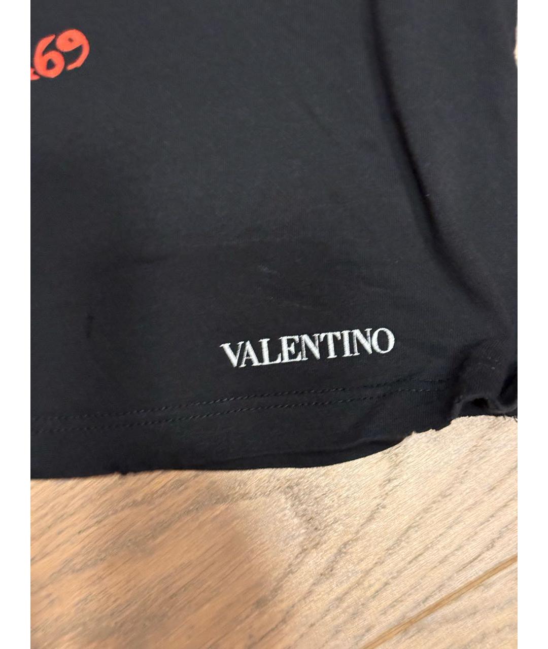 VALENTINO Черная хлопковая футболка, фото 3