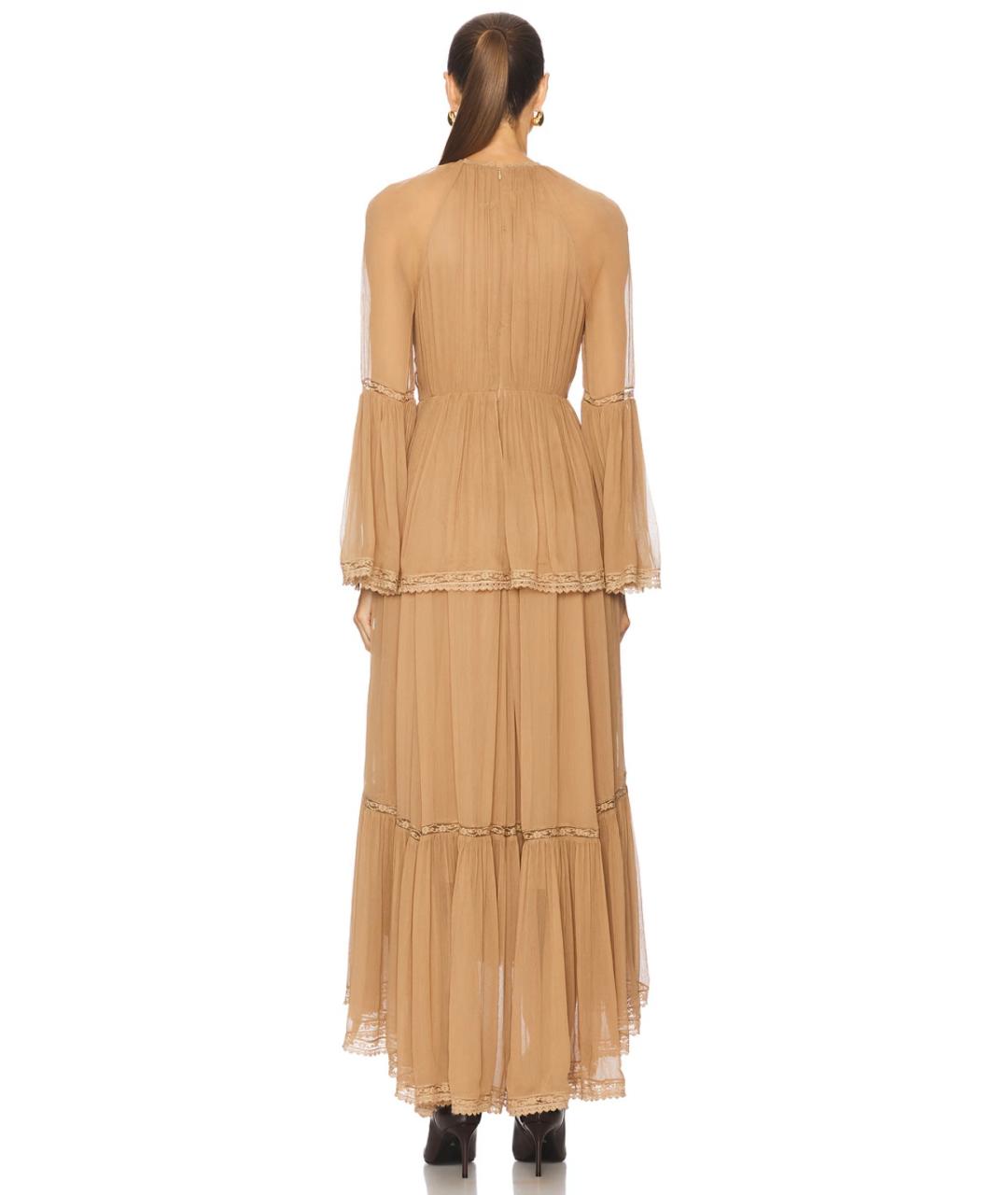 ZIMMERMANN Бежевое вискозное коктейльное платье, фото 5