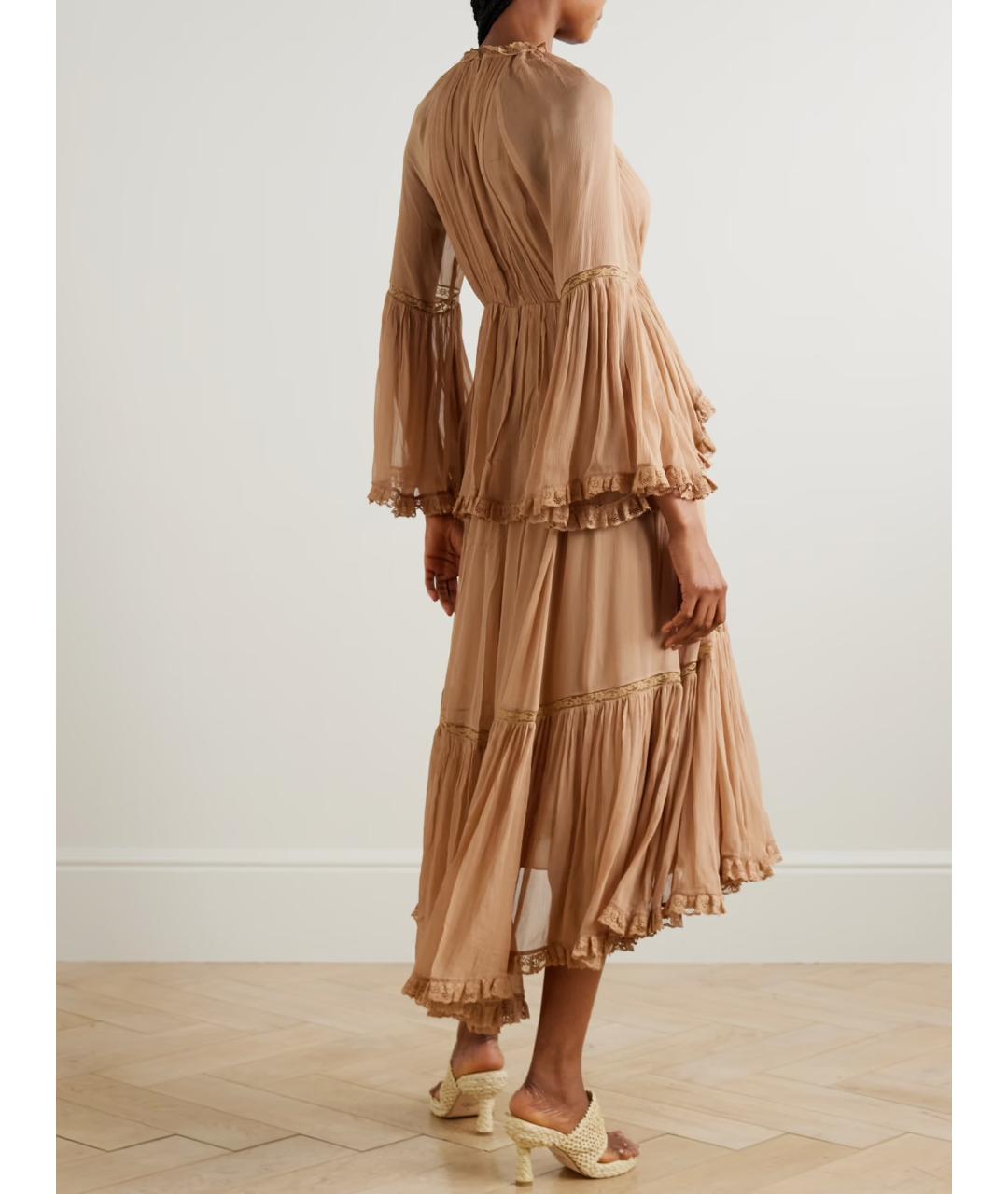 ZIMMERMANN Бежевое вискозное коктейльное платье, фото 7