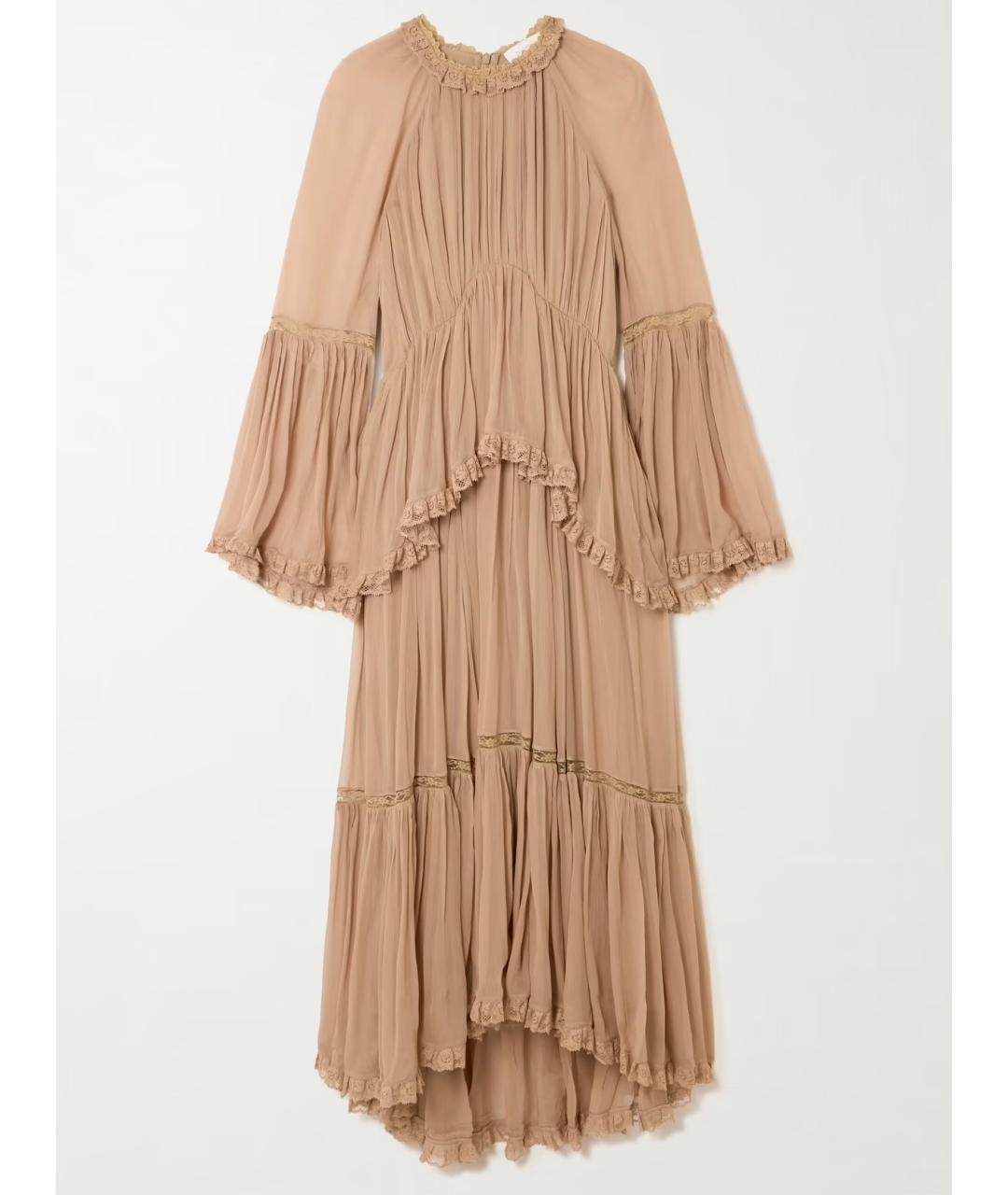 ZIMMERMANN Бежевое вискозное коктейльное платье, фото 9