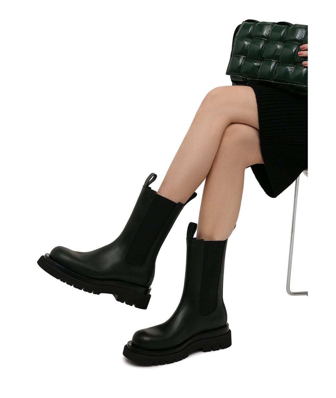 BOTTEGA VENETA Хаки кожаные полусапоги, фото 5