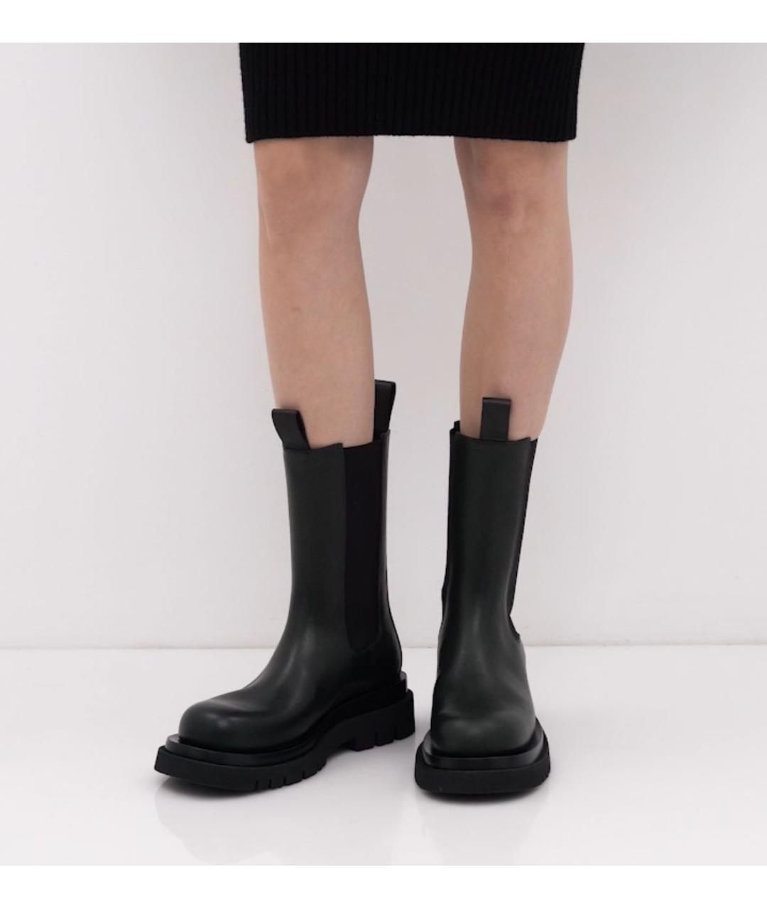 BOTTEGA VENETA Хаки кожаные полусапоги, фото 7