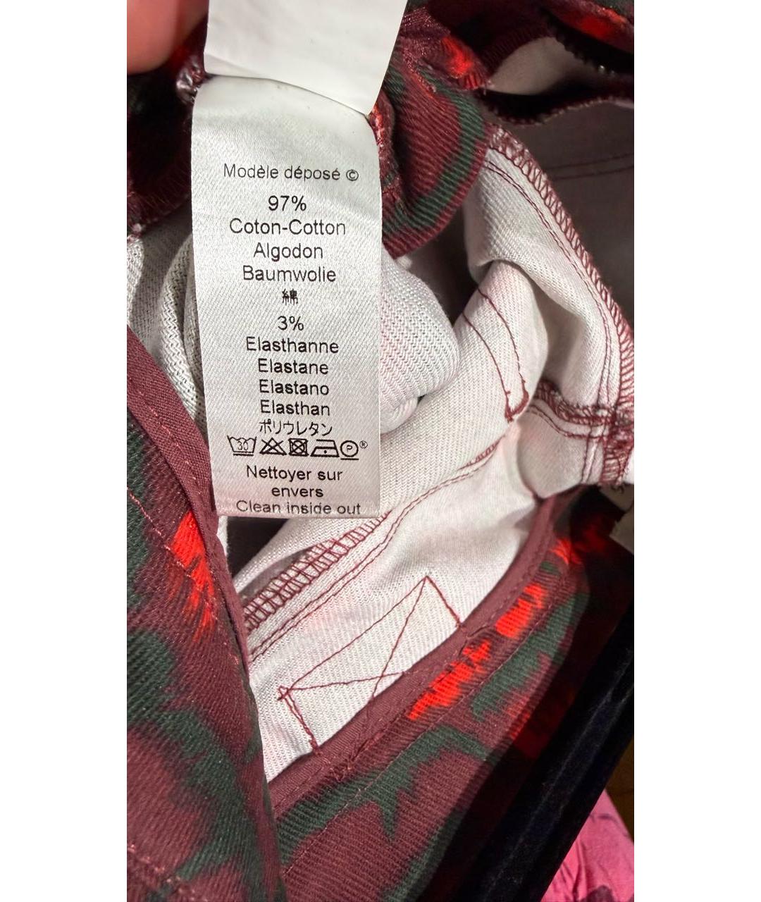 KENZO Красные хлопковые джинсы слим, фото 4