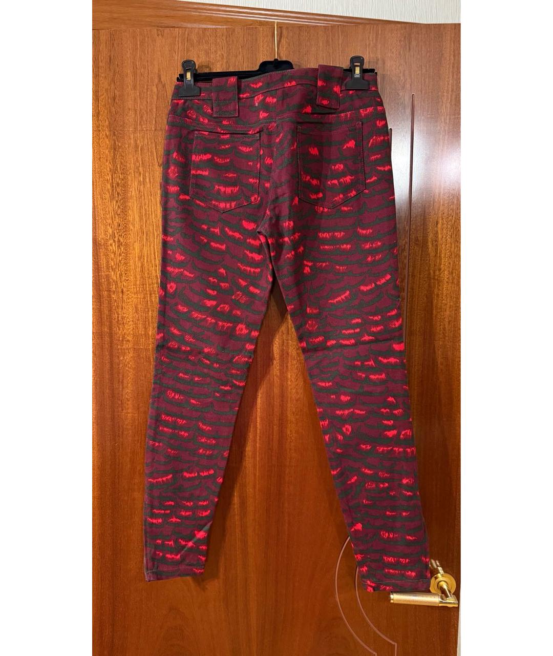 KENZO Красные хлопковые джинсы слим, фото 2