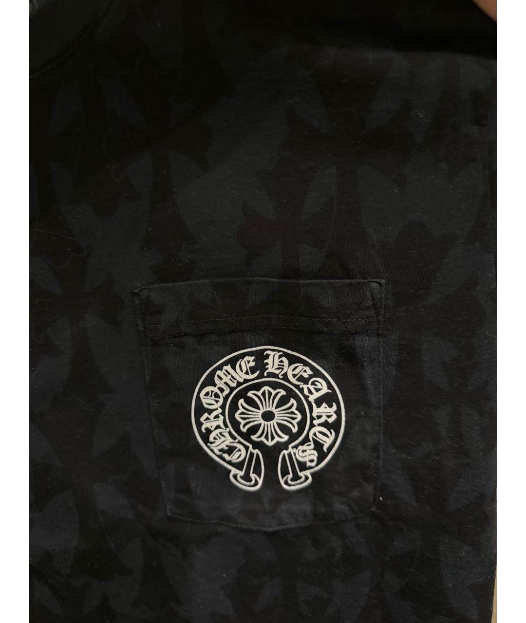 CHROME HEARTS Черная хлопковая футболка, фото 3