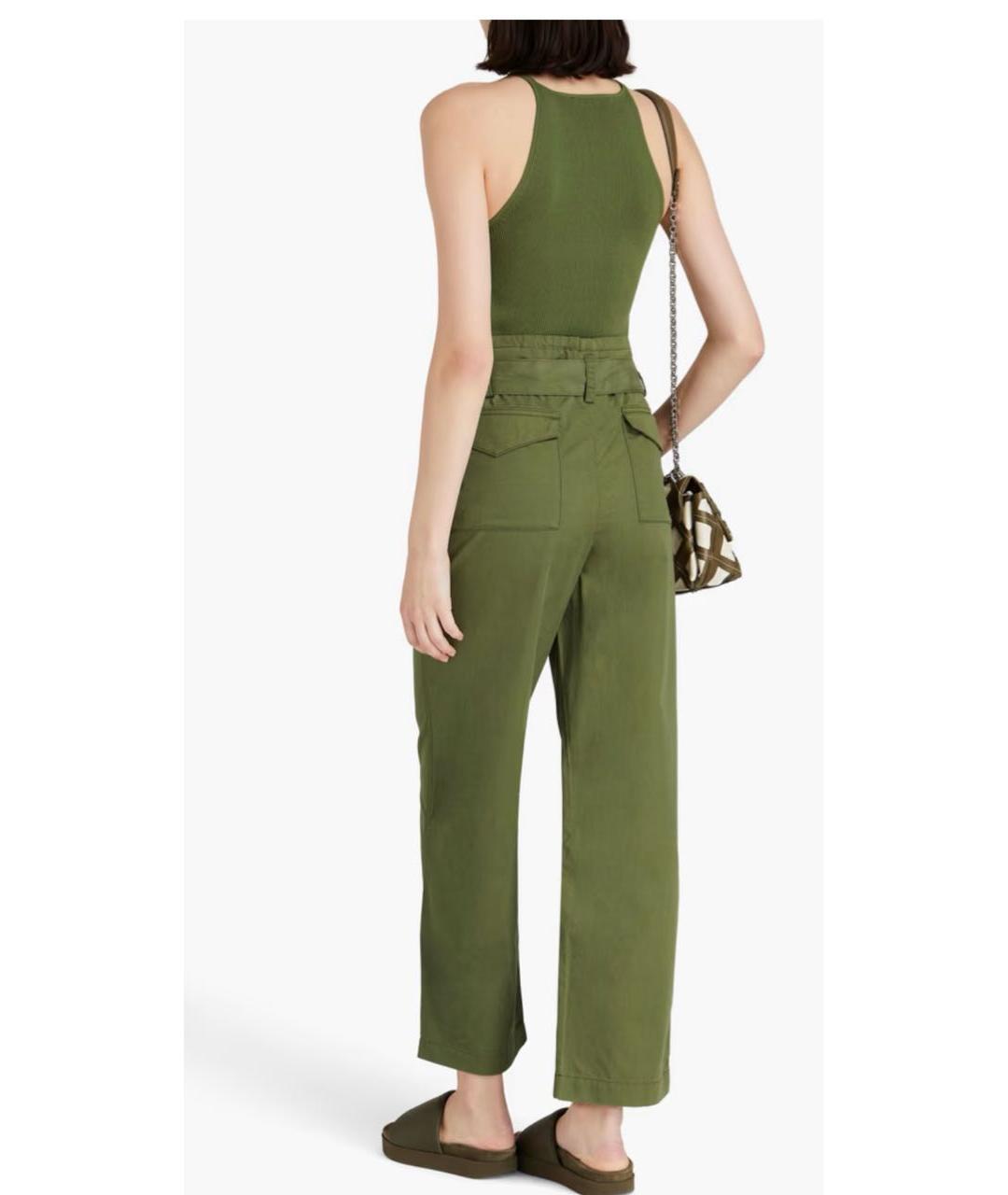 MAJE Хаки хлопковые прямые брюки, фото 8