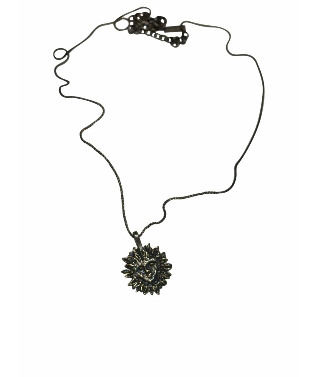 SAINT LAURENT Серебряное металлическое колье, фото 1