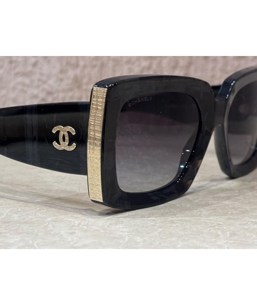 CHANEL Черные пластиковые солнцезащитные очки, фото 3