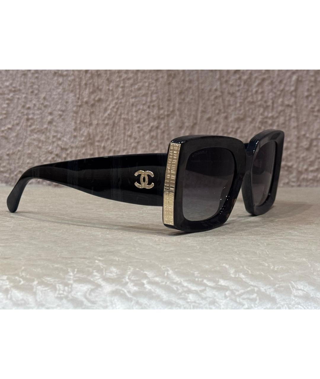 CHANEL Черные пластиковые солнцезащитные очки, фото 9