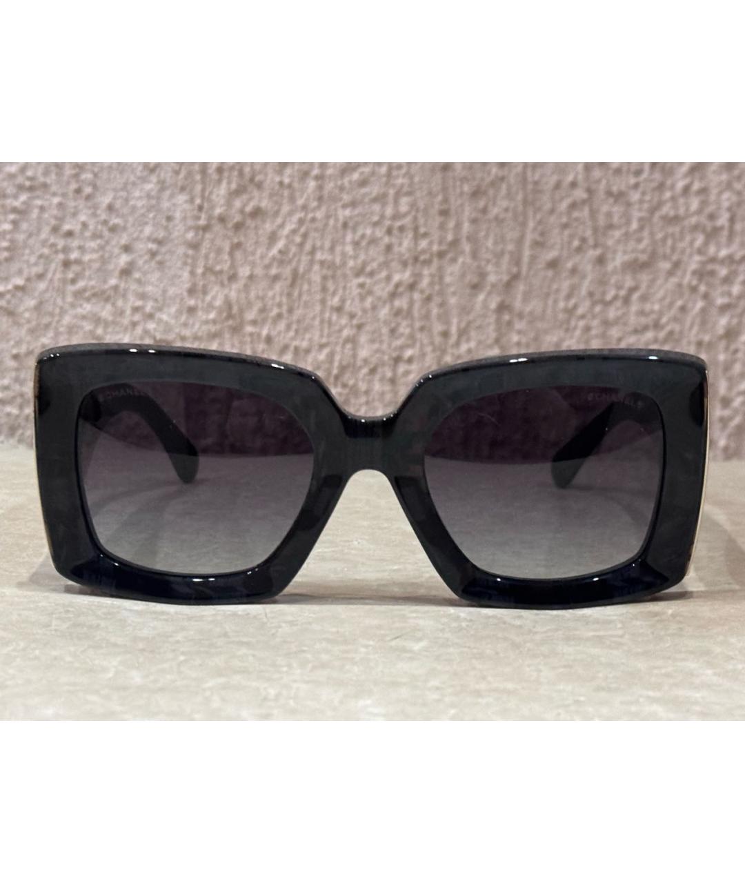 CHANEL Черные пластиковые солнцезащитные очки, фото 2