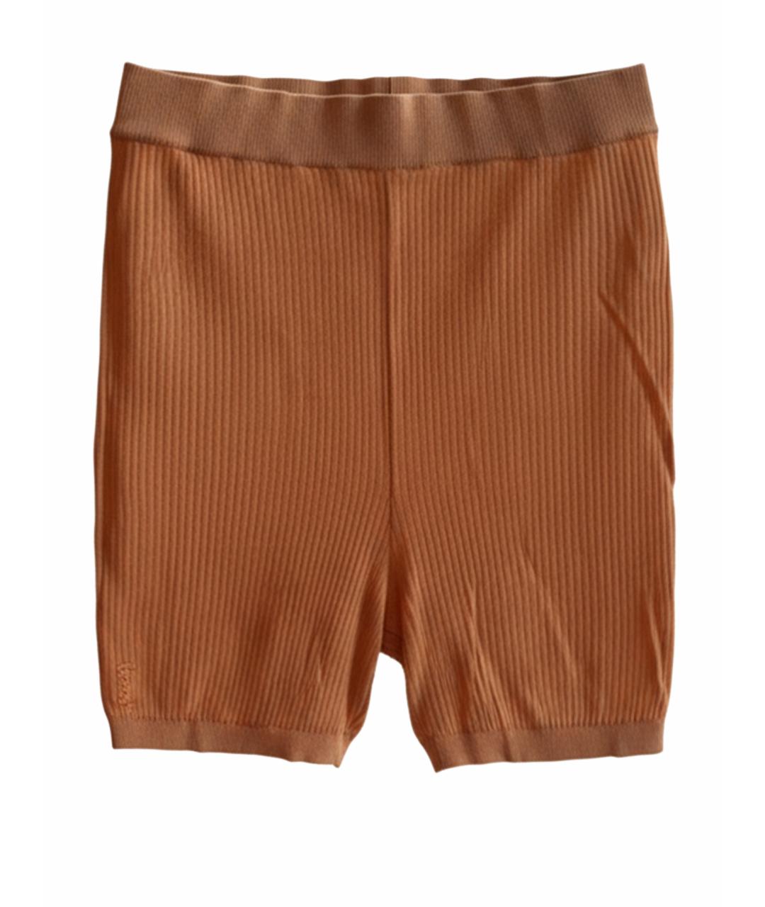 SAINT LAURENT Горчичные шелковые шорты, фото 1