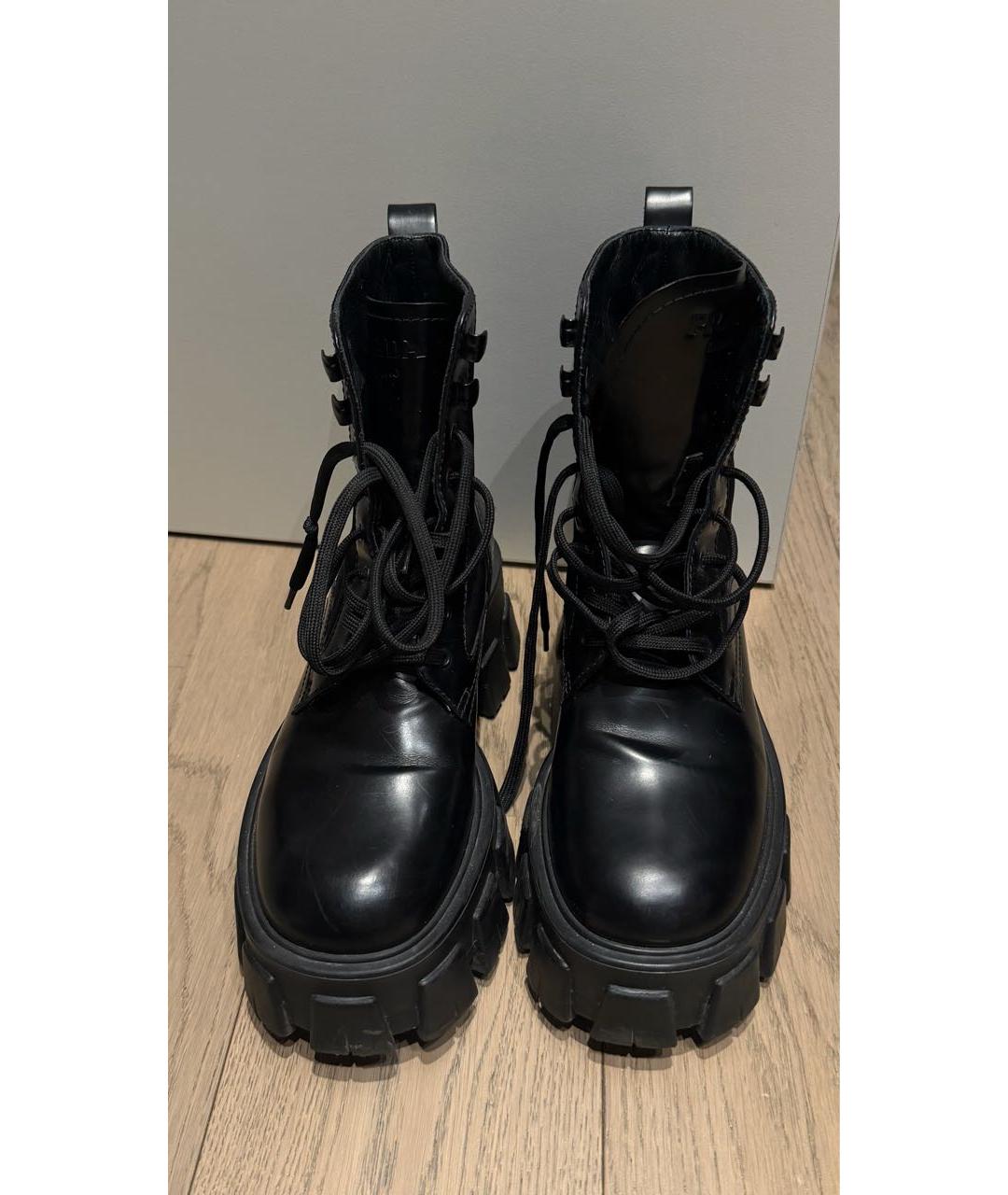 PRADA Черные кожаные ботинки, фото 3