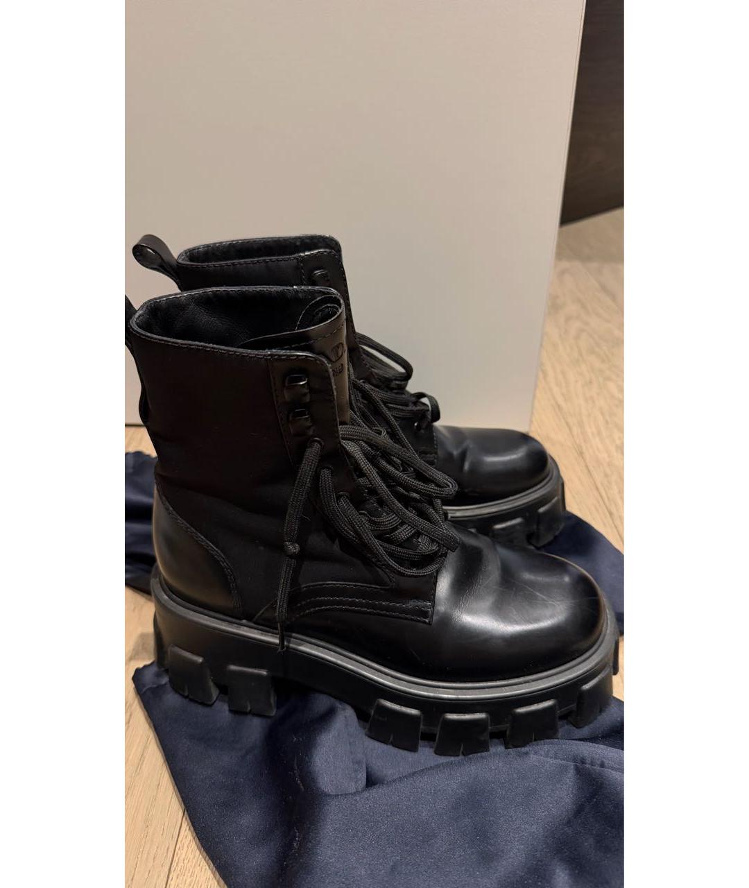 PRADA Черные кожаные ботинки, фото 7