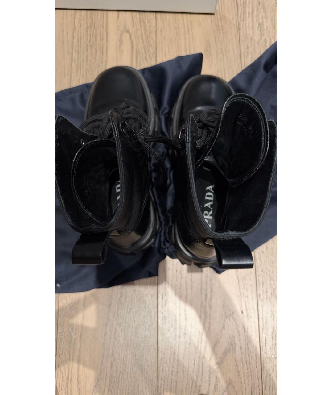 PRADA Черные кожаные ботинки, фото 4