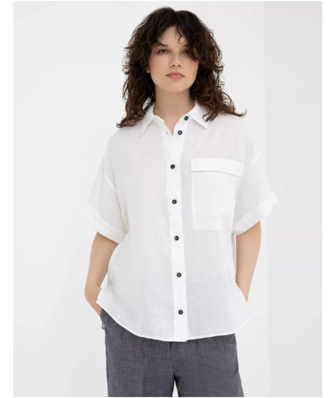 PESERICO Желтая льняная блузы, фото 8