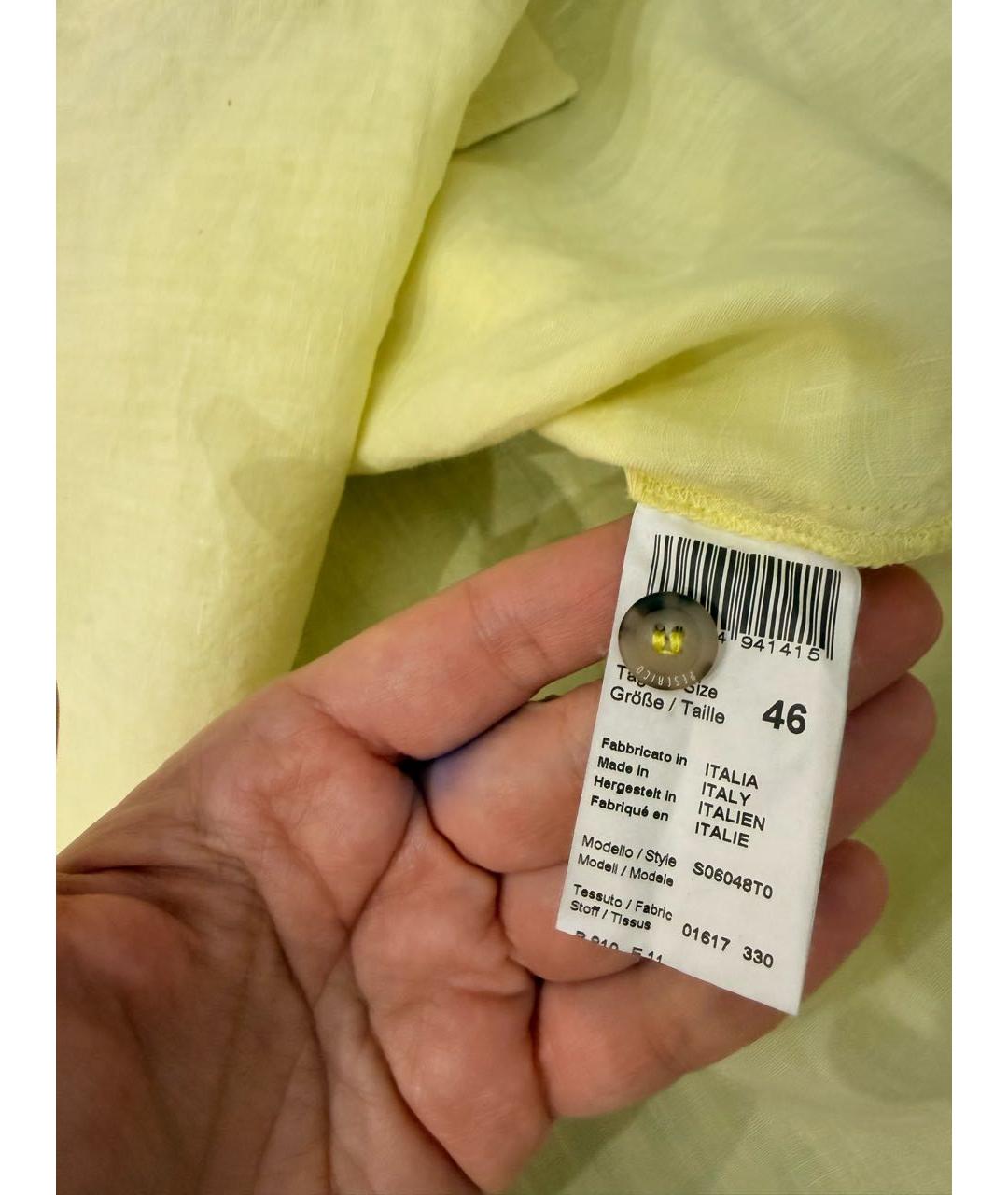 PESERICO Желтая льняная блузы, фото 6