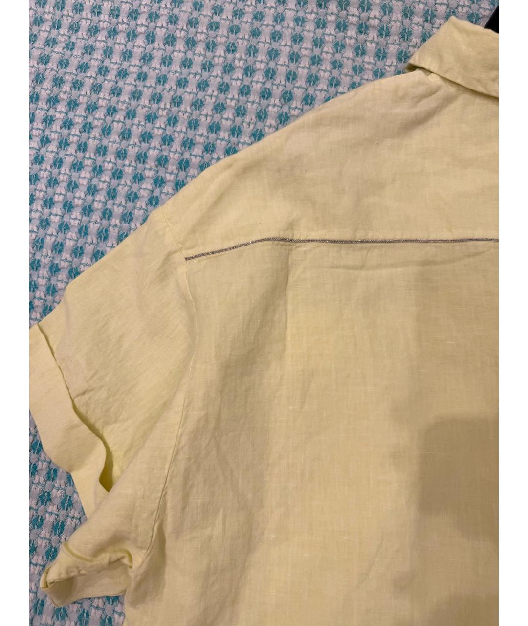 PESERICO Желтая льняная блузы, фото 7