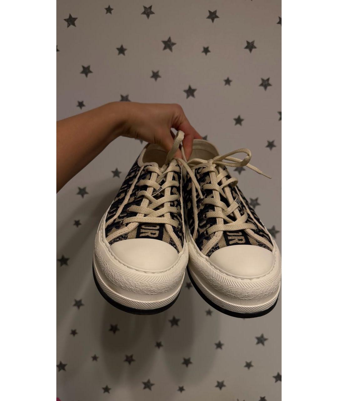 CHRISTIAN DIOR Синие текстильные кеды, фото 2