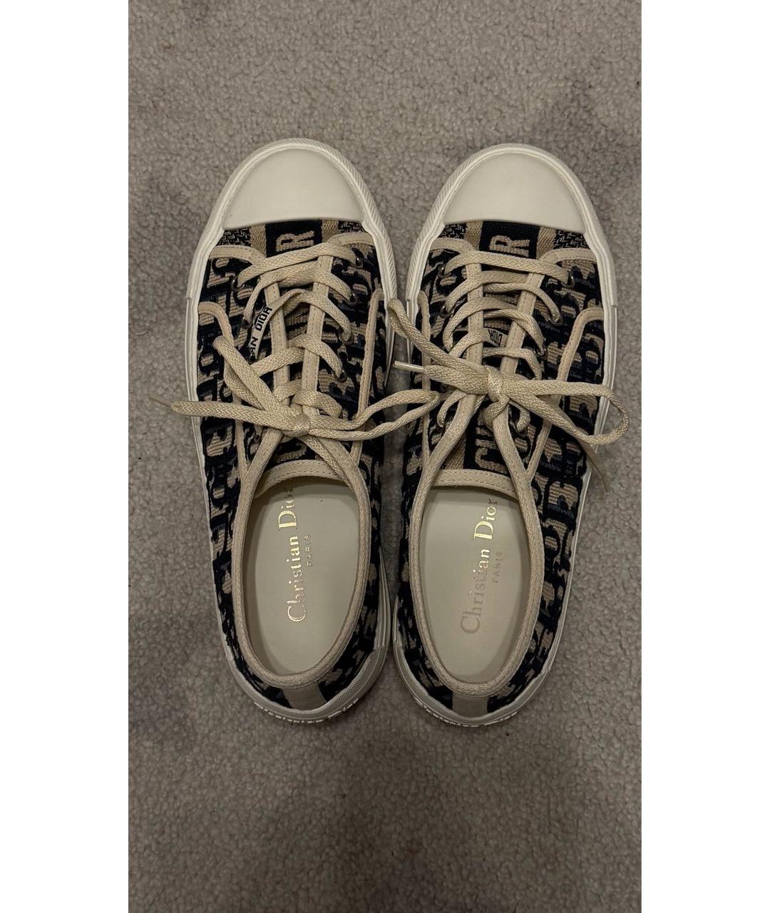 CHRISTIAN DIOR Синие текстильные кеды, фото 3