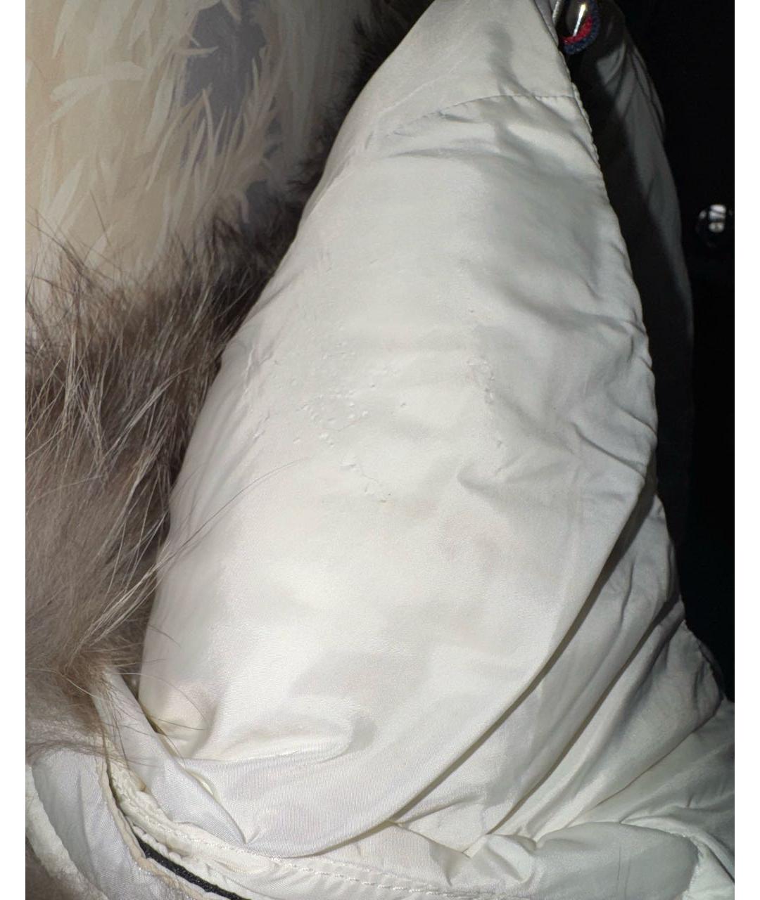 MONCLER Белый полиамидовый пуховик, фото 7