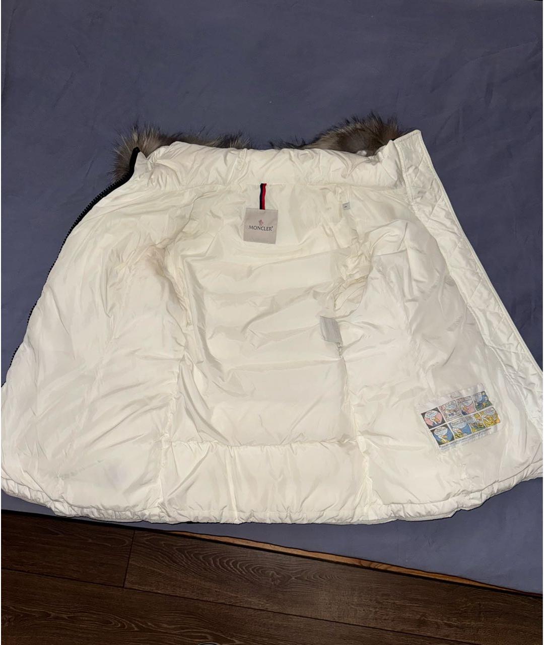 MONCLER Белый полиамидовый пуховик, фото 5