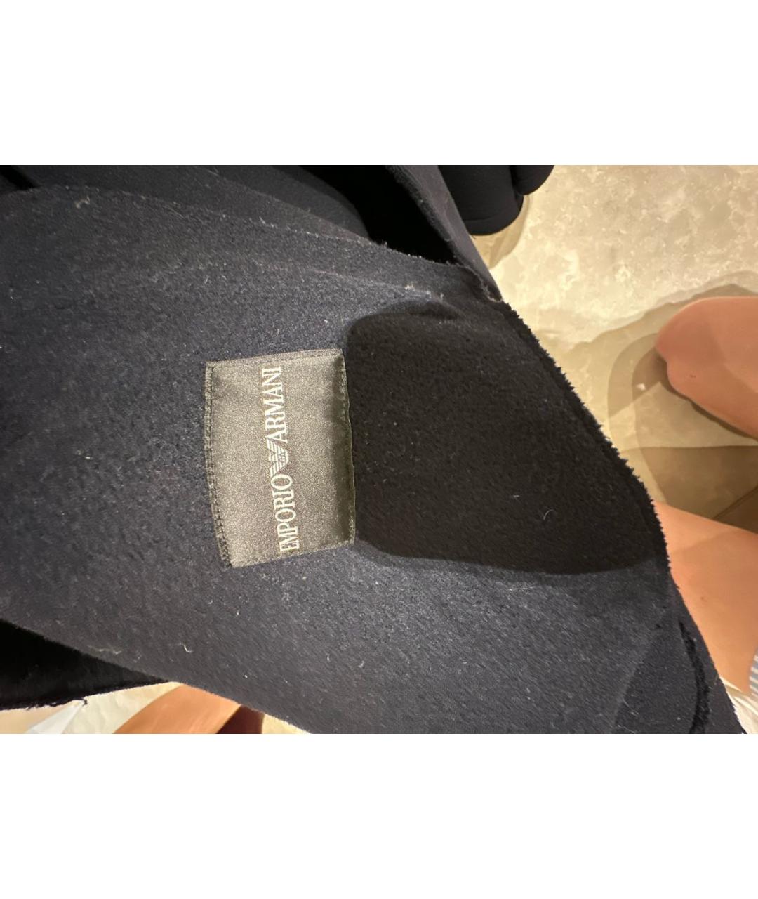 EMPORIO ARMANI Черное шерстяное пальто, фото 3