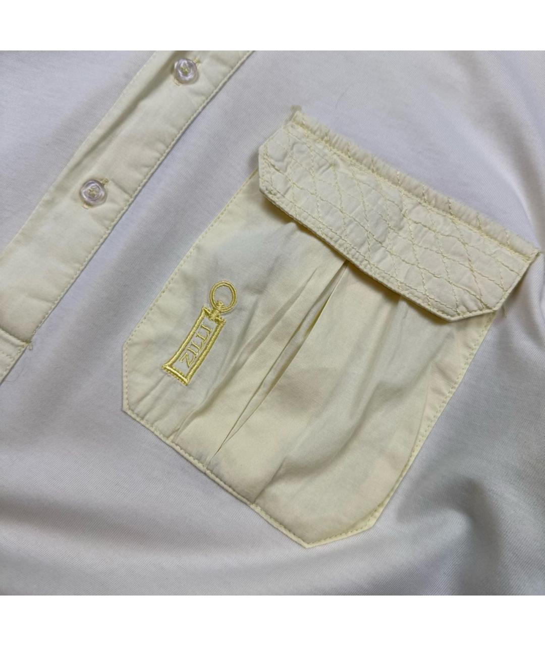 ZILLI Желтое хлопковое поло с коротким рукавом, фото 2