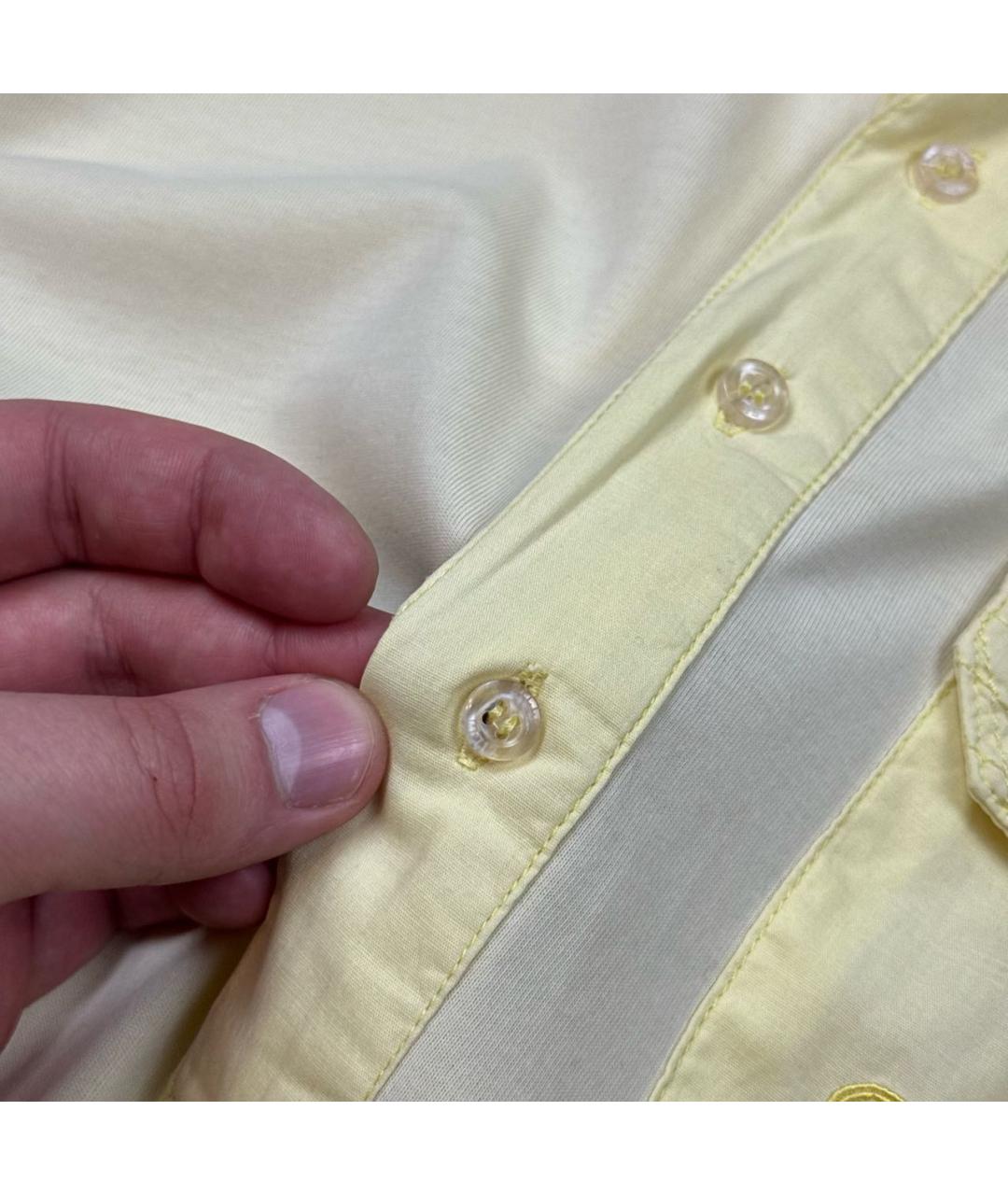 ZILLI Желтое хлопковое поло с коротким рукавом, фото 3