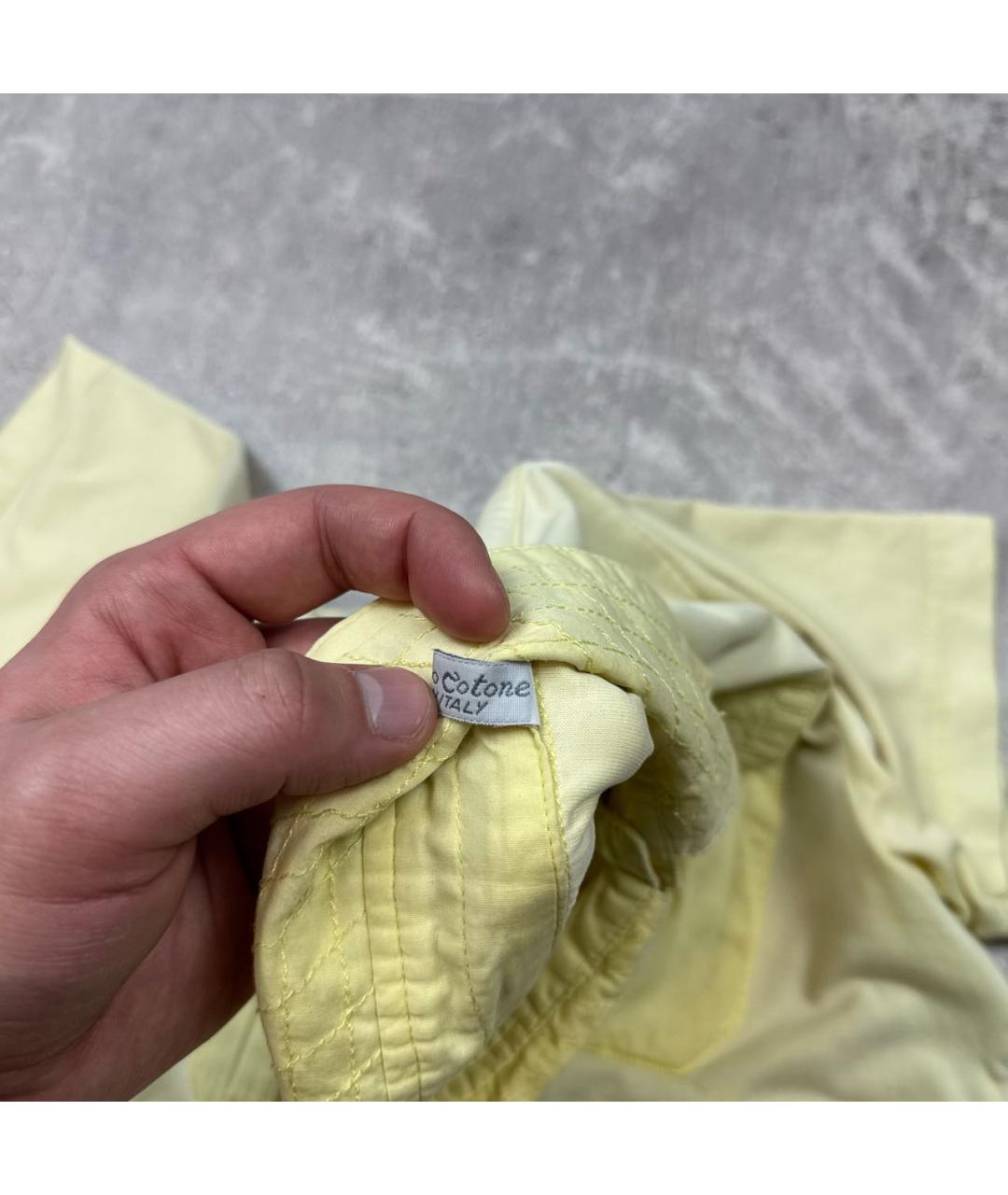 ZILLI Желтое хлопковое поло с коротким рукавом, фото 7