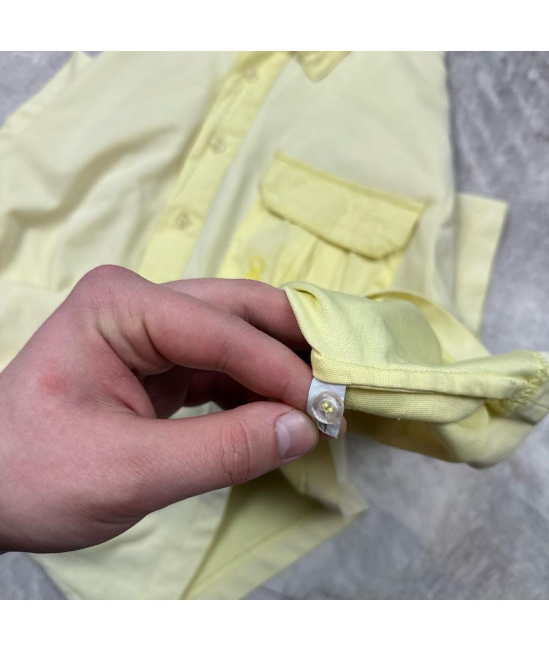 ZILLI Желтое хлопковое поло с коротким рукавом, фото 8