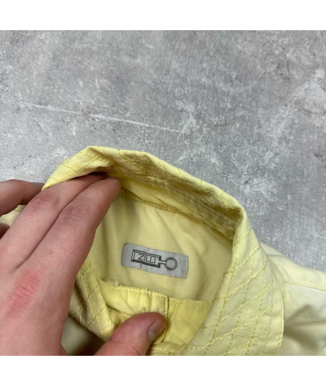 ZILLI Желтое хлопковое поло с коротким рукавом, фото 4