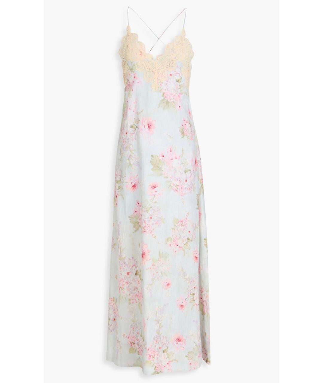 ZIMMERMANN Голубое льняное коктейльное платье, фото 10